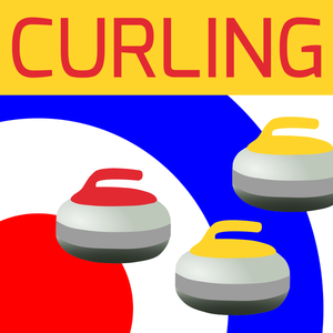 Curling desportos ícone desenho vetorial