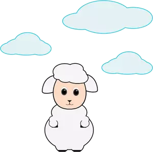 Cute lamb in the clouds