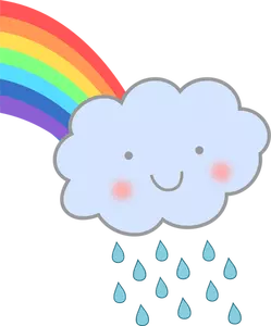 Smiling rainy cloud