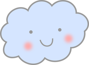 Ładny uśmiechający się wektor chmura rysunek