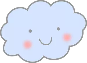 Schattige lachende wolk vector tekening