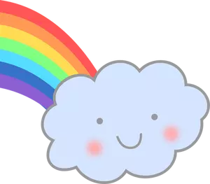 Schattig wolk met regenboog vector afbeelding