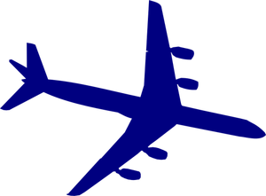 Douglas DC-8 blå silhuett vektorbild