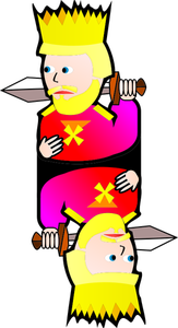 Imagen de vector de dibujos animados de doble rey de corazones
