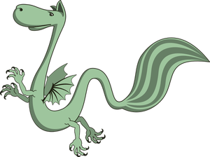 Green dragon, cartoon style