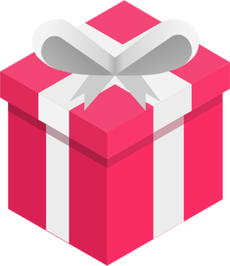 ClipArt vettoriali di scatola regalo rosa con un fiocco bianco
