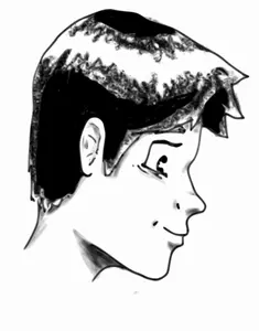 Gambar vektor Boy profil potret
