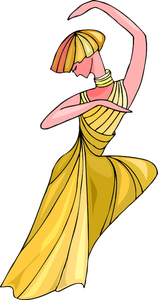 Danser in gouden jurk