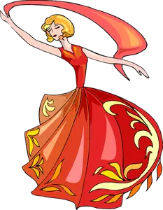 Rotes Kleid Tänzerin