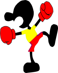 Vector illustration of guy with boxing gloves