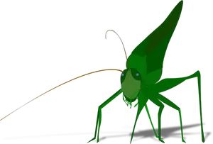 Vector image of green grasshopper