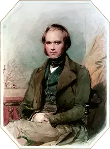 Portrait de Charles Darwin vector