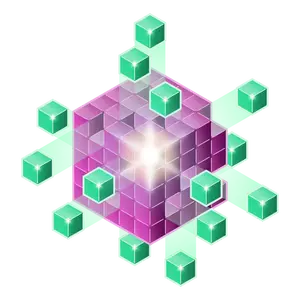 Purple and green cubes