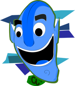 Vector illustraties van grote blauwe hoofd karakter