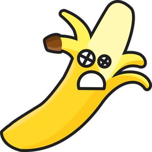 Scared banana vector drawing