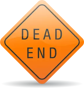 Vector illustraties van doodlopende weg waarschuwing verkeersbord