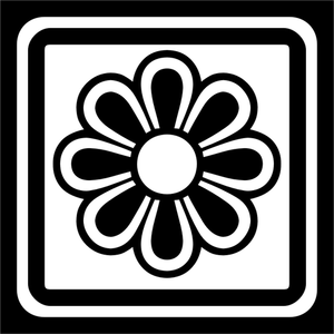 Decoratieve vierkant met bloem