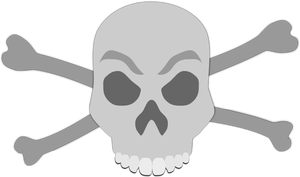 Vector image of abstract skull and bones sign