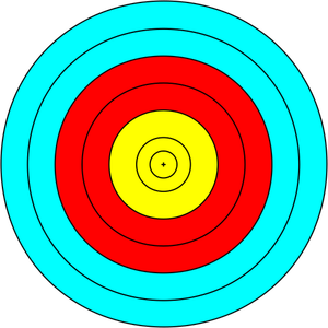 Image vectorielle du cercle bleu, rouge et jaune cible