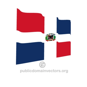 Wuivende vector vlag van Dominicaanse Republiek