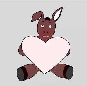 Burro con dibujo vectorial de corazón