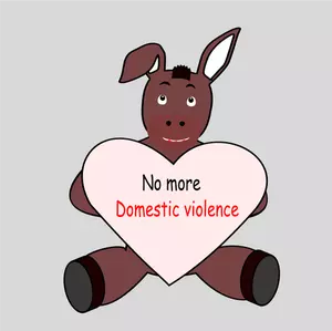 Keledai terhadap kekerasan domestik vektor grafis