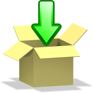Download to box icon vector image