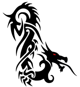 Červených očí draka silueta vektorový obrázek