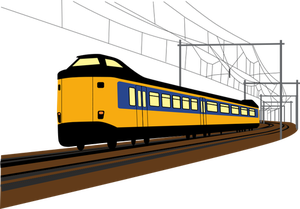 Treno giallo grafica vettoriale