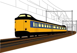 Gele trein vectorafbeeldingen