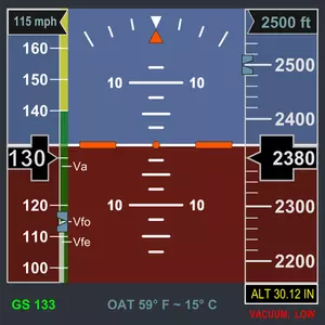 Clipart vetorial de display de vôo eletrônico