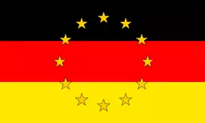 Saksan lipun värit EU-tähtien kuvalla