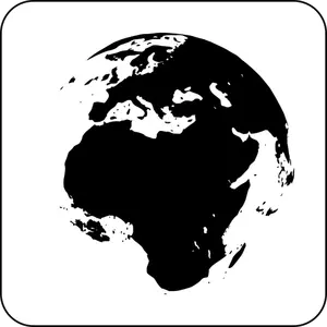 Grafis vektor icon bumi hitam dan putih