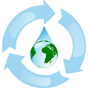 Ilustración vectorial de reciclar agua signo