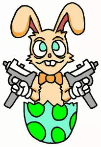 Påsk beväpnade kanin