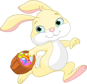 Easter bunny running