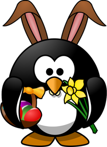 Bunny-Pinguin-Vektor-illustration
