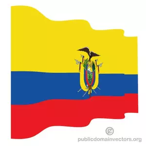 Wavy flag of Ecuador