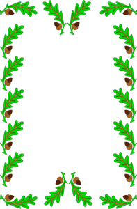 Vector illustration of oak leaf decorated frame