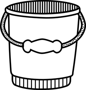 Bucket line art vector illustration