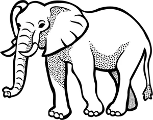 Ilustraţie vectorială de elefant plină de coşuri
