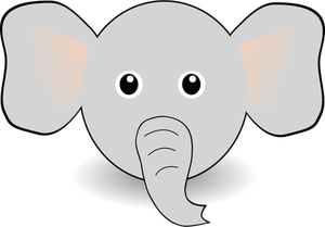 Vectorillustratie van grappige olifant hoofd