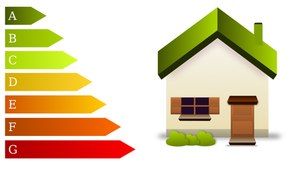 Energiatehokkuuden kodin merkkivektori kuva