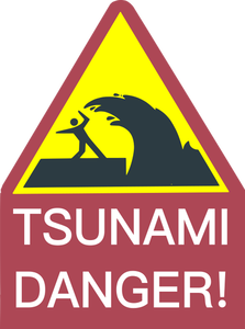 Segno del pericolo tsunami
