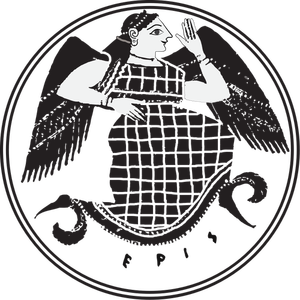 Vector de la imagen de la diosa placa de escala de grises de Eris