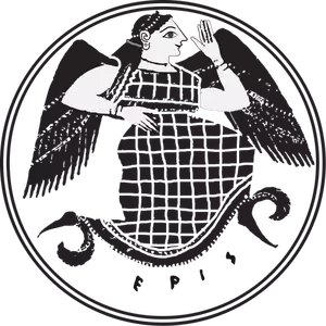 Imagem vetorial de deusa placa de escala de cinza de Eris