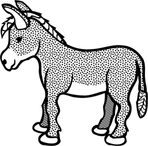Spotty donkey line art vector clip art