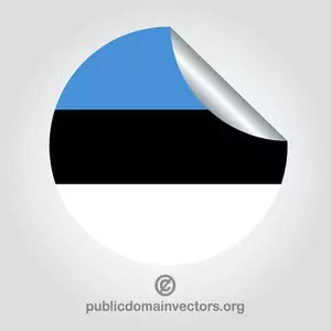 Round sticker with flag of Estonia