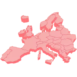 Vektor Klipart 3D mapy Evropy