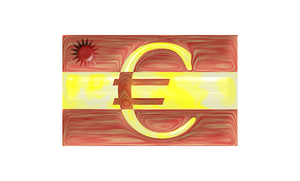Španělská vlajka s Euro podepsat vektorový obrázek